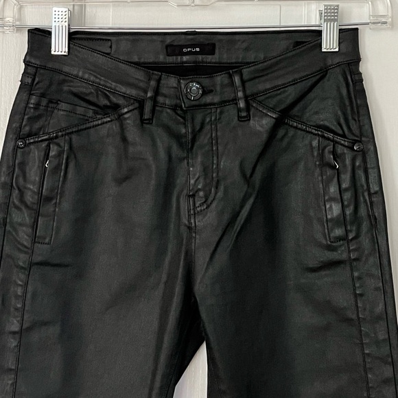 Opus Emily Refined Coated Black Jeans Skinny Fit Size Euro 36 US 6 Chic Moto - Picture 4 of 16